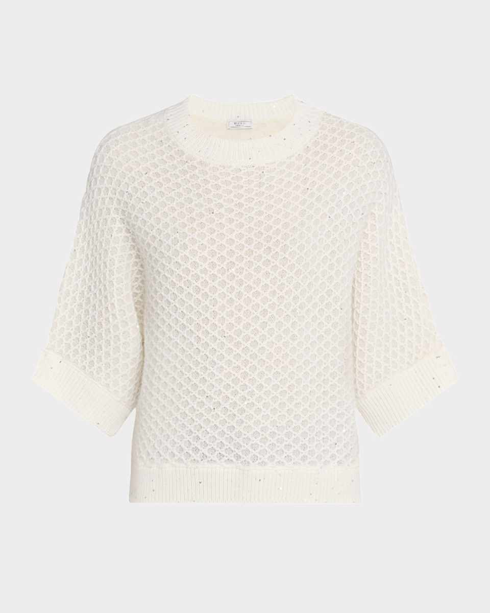 Textured Sequin-Embellished Sweater